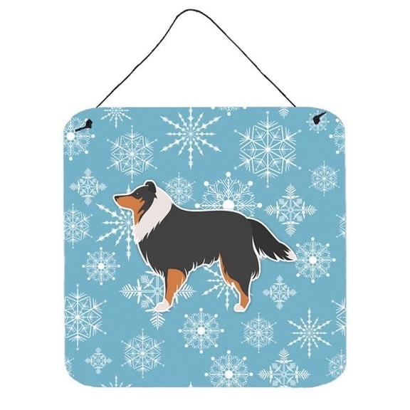 Winter Snowflake Sheltie & Shetland Sheepdog Wall or Door Hanging Prints