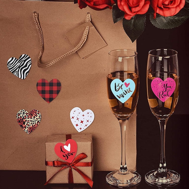 500 Pcs Pink Heart Sparkling Stickers - Glitter Laser Seals For Gift Wrapping, Valentine’s Day, Wedding, Christmas & Small Business Packaging (1.5 Inch)