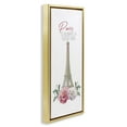 thumbnail image 3 of Stupell Industries Paris Good Idea Phrase Eiffel Tower Botanical & Floral Painting Gold Floater Framed Canvas Art Print Wall Art, 15 x 31, 3 of 9