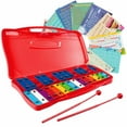 thumbnail image 1 of Gymax 25 Notes Glockenspiel Xylophone Chromatique en Métal avec Étui Rouge et 2 Maillets, 1 of 10