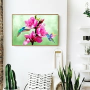 YYY Hummingbird Flower Painting Kit DIY 5D Mosaic Full Drill Round Diamond Drawing