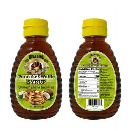 HULA GIRL COCONUT CREME FLAVORED PANCAKE AND WAFFLE SYRUP 8.81OZ
