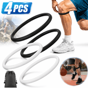 Genreen Silicone Patella Knee Strap 4-Pack, Tendon Support Brace for Running, Basketball & Knee Pain Relief, Waterproof & Non-Slip, Black & White