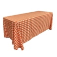 thumbnail image 1 of LA Linen TCcheck90x156-OrangeK48 Polyester Gingham Checkered Rectangular Tablecloth, White & Orange - 90 x 156 in., 1 of 1