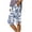 Blue, variant on Women's Floral Printed Bermuda Shorts - Loose Fit Side Slit with Pockets Casual Summer Shorts