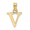 thumbnail image 1 of Diamond2Deal 14K Pendentif Initiale Lettre V en Or Jaune pour Femmes, 1 of 6