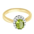 thumbnail image 2 of Gold Plated 925 Sterling Silver Natural Peridot Birthstone Gemstone 0.70 Ct Silver Ring For Women, 2 of 2