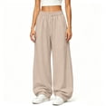 thumbnail image 7 of Besolor Wide Leg Sweatpants for Women High Waisted Drawstring Casual Loose Workout Running Trousers with Pocket(X-Large,Beige), 7 of 7