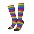 thumbnail image 3 of Cauagu Colorful Glitter Rainbow Print Women's Men's Ankle Socks 1-pack Casual Athletic Socks for Unisex Adult Moisture-Wicking Socks for Daily Wear/Running/Sport, 3 of 8