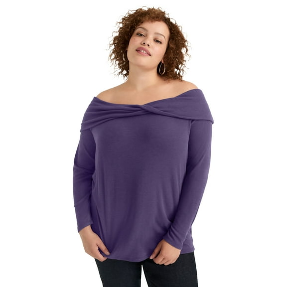 June   Vie Women's Plus Size Off-The-Shoulder Top