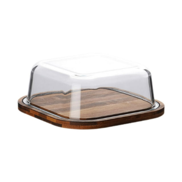 Mantequera con tapa de vidrio, recipiente para mantequilla, utensilios de cocina fáciles de limpiar, queso resistente 192 cm x 192 cm x 75 cm