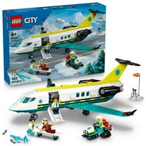 LEGO City Emergency Air Ambulance Airplane Building Toy for Kids - Pretend Play Rescue Airplane Model for Boys & Girls, Ages 6 - Building Blocks W/Hero Minifigures - Gift Idea for Birthdays - 60465