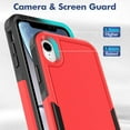 thumbnail image 4 of for iPhone XR Case: Dual Layer Protective Heavy Duty Cell Phone Case Shockproof Rugged Bumper Tough with Screen Protector - 16ft Military Grade Drop Tested for Appple iPhone XR (6.1 inch), Red, 4 of 15