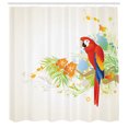thumbnail image 3 of Ambesonne Summer Shower Curtain, Parrot Tree Branch Flora, 69"Wx84"L, Cream Red Green, 3 of 5