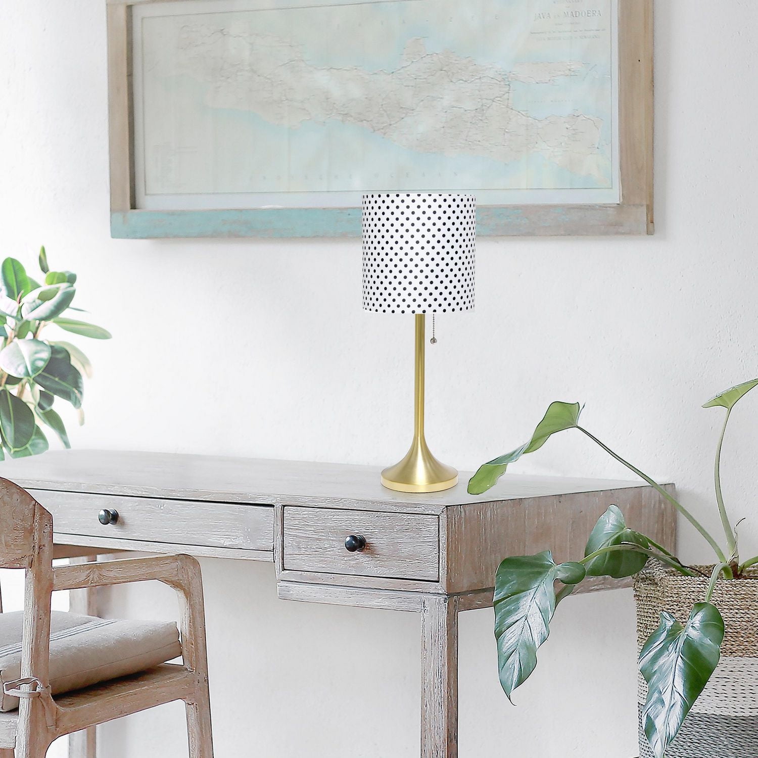 Simple Designs Tapered Table Lamp with Fabric Drum Shade