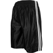 North 15 Boy's Athletic Basketball Shorts with Side Pockets-3162B-Blk-Wht-8