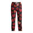 thumbnail image 4 of Fgvctg Mens Pajama Pants Valentine's Day Loungewear Sleepwear Wide Leg Pajama Heart Graphic High Waisted Pj Pant Stretch Spring Drawstring Lounge Pants with Pockets Purple Pink 2XL, 4 of 6