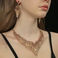 thumbnail image 6 of Sunyuer Wedding Bridal Jewelry Set Crystal Rhinestone Statement Necklace Vintage Collar Necklace Dangle Earrings Set for Women, 6 of 6
