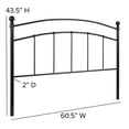thumbnail image 5 of Pemberly Row Contemporary Queen Metal Spindle Headboard in Black, 5 of 9