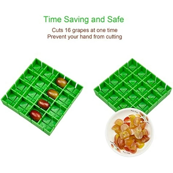 SLYNSHome Grapes Cutter Half Or Quarter Cutting 16Pcs At A Time Tomatoes Cutter Food Grade Material Dishwasher Safe Fruit Container Rack For Salad Kid