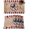 thumbnail image 2 of Independence Day Placemats Set of 6, Washable Woven Burlap Cloth Fabric Placemat for Square/Rectangle/Round/Oval Dining Table, Easy Clean Place Mats for Toddlers, Kids American Flag Country Style Star, 2 of 6