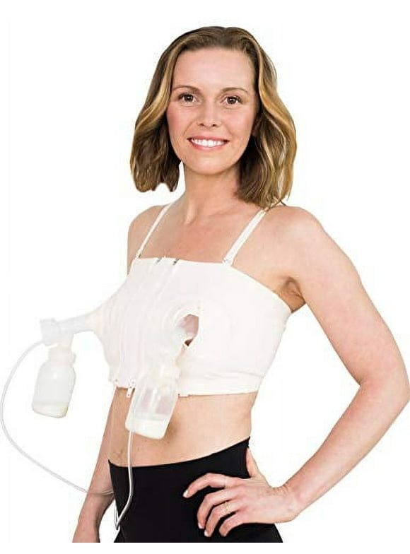 Simple Wishes L+ Hands Free Breast Pumping Bra | Signature (by Moms for Moms) | Fully Adjustable and Customizable, Reliable Tight Seal of Breastshields/Flanges | Soft Pink