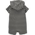 thumbnail image 2 of Carters Boys 0-24 Months Striped Hooded Romper(Black 9 Months), 2 of 2