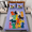 Quilt Bed Set, variant on E-Macom LLC Colorful Dog Group Quilt Bed Set, Playful Pet Pattern Bedroom Quilt with Matching Pillowcases, Dog Home Decor (Fold Hem) (60x70")