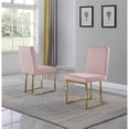 thumbnail image 2 of Simplistic Pink Velvet Side Chairs with Gold Chrome Base (Set of 2), 2 of 2