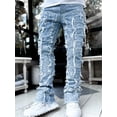 thumbnail image 4 of Elippeo Men Skinny Pants Fashion Patch Frayed Hem Pants Spring Fall Casual Leggings Trousers with Pockets, 4 of 7
