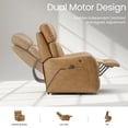 thumbnail image 3 of COLAMY Ascend Dual Motor Power Lift Recliner Chair with Massage and Heat for Elderly People, USB Charging Ports, Light Brown, 3 of 14