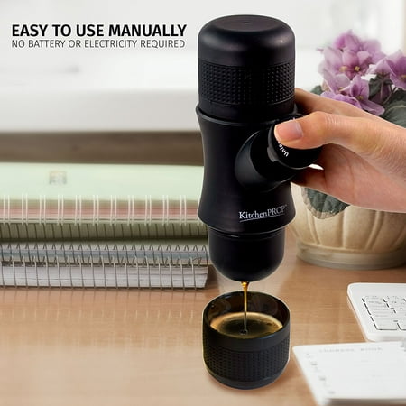 KITCHEN PROP manual coffee grinder ADJUSTABLE CERAMIC CONICAL BURR Mill, AEROPRESS, espresso compatible, BEST Coffee bean grind Maker for Travel, Camping, Hiking, Outdoor, Handheld