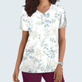 thumbnail image 1 of Fiudx Ofertas y Liquidaciones Top de Enfermera Informal con Cuello En V y Manga Corta con Bolsillo Estampado para Mujer, 1 of 5