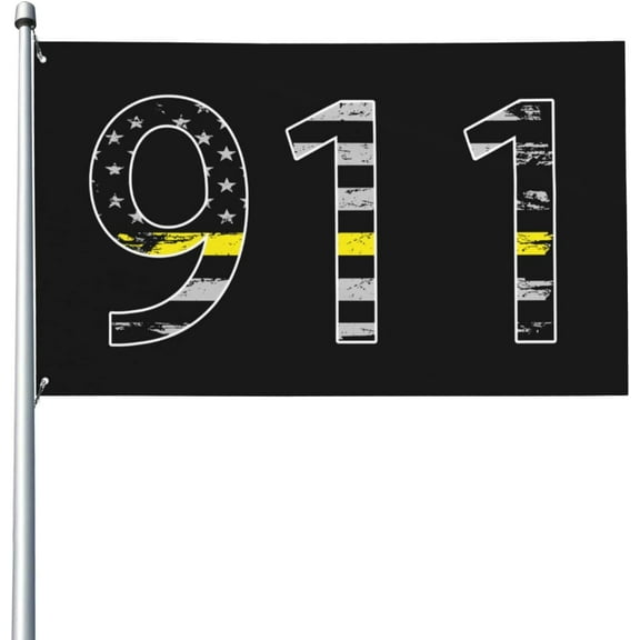 911 Dispatcher Thin Gold Line Flag 3x5 Ft UV Resistant Durable Quality Decoration Yard Indoor Garden Banners