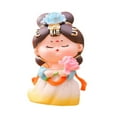 thumbnail image 3 of Elodie Cartoon Tang Lady Statue Resin Sculpture for Home Decor Multipurpose With Lotus, 3 of 8