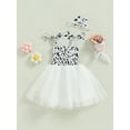 thumbnail image 4 of goowrom Robe Princesse pour Bébé Motif Vache Imprimé Sans Manches Robe d'Été en Tulle Superposé, 4 of 8