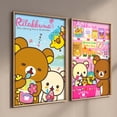 thumbnail image 5 of Póster de Rilakkuma con dibujos animados de anime japonés para pared, lienzo impreso, manga, oso, pollito, gato, lectura, guardería, decoración de habitación infantil Kawaii, 5 of 5