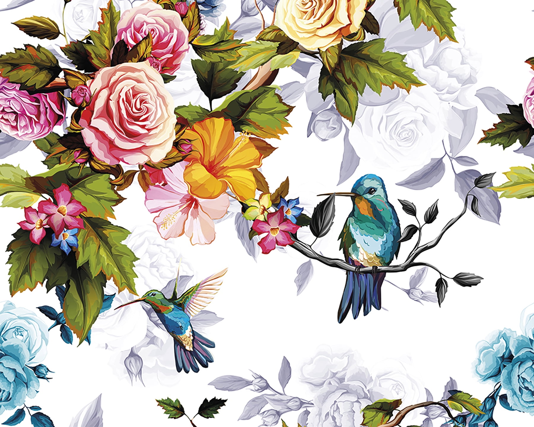 ohpopsi Hummingbird Garden Wall Mural