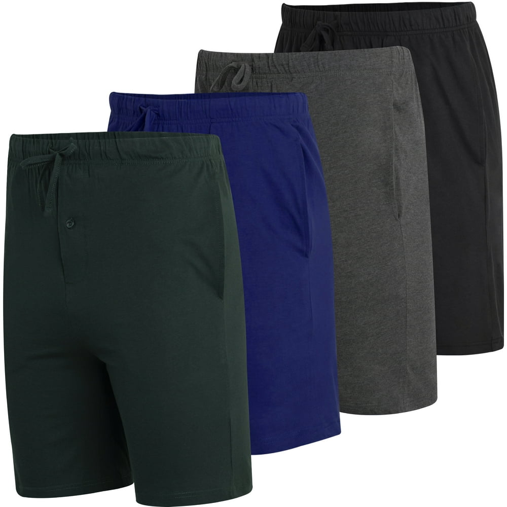 Real Essentials - Real Essentials Men's 4-Pack Cotton Lounge Shorts ...