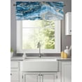 thumbnail image 3 of Curtain Valance for Windows,Retro Abstract Blue Marble Stone Kitchen Valances Rod Pocket Short Curtains,Modern Liquid Texture Window Treatment Panel for Bedroom Bathroom 60x18in, 3 of 9