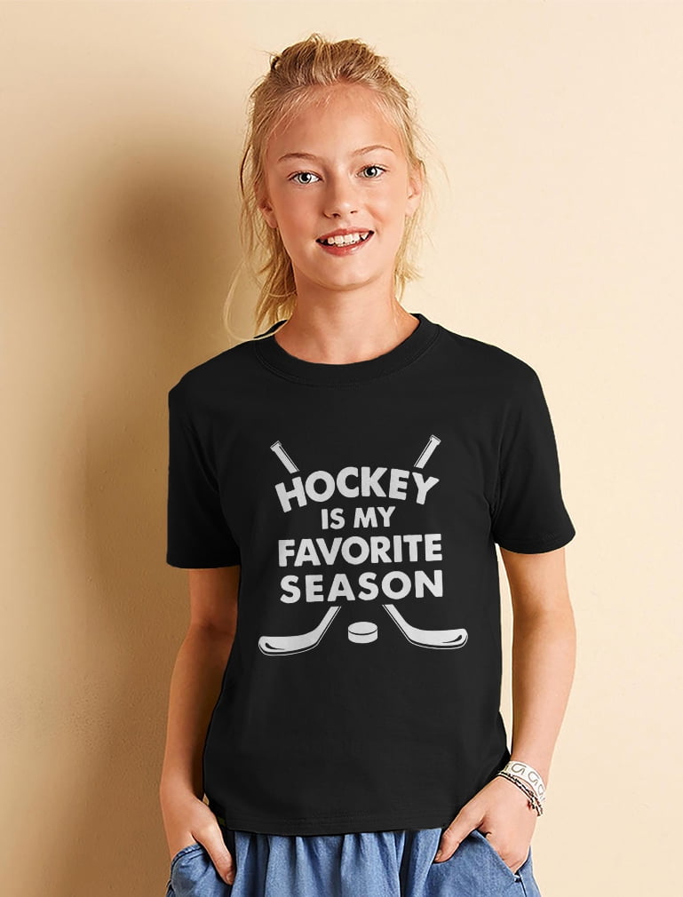 Tstars Unisex Youth Hockey-Themed T-Shirt - Hockey Is My Favorite Season -  100% Cotton - Ideal Gift for Young Hockey Fans, Players - Sports Apparel, 