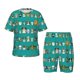 thumbnail image 1 of Fotbe Cartoon Dogs Pijama Estampada de 2 Piezas para Niños – Ropa de Dormir de Manga Corta Cómoda para Niños y Niñas, Camiseta y Shorts de Algodón-Medium, 1 of 6