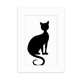 thumbnail image 1 of Gato negro elegante figura animal Art silueta Marco de Fotos de escritorio imagen Blanco Pintura arte 5x7 pulgadas, 1 of 4