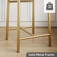 thumbnail image 5 of JoanKaren Bar Stools Set of 4, Faux Leather Upholstered Bar Chair Wooden with Back & Footrest & Thick Cushion, Counter Height Bar Stools for Kitchen Island Apartment, Gold, 5 of 8