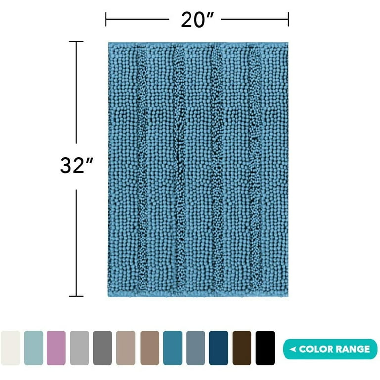 Turquoize Bathroom Rugs and Mats 1-Piece Bath Mat Set Non Slip Bath Mats for Tub Extra Soft and Absorbent Gray Shaggy Rugs for Bedroom Machine Washable Bath