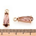 thumbnail image 3 of 50pcs Faceted Glass Pendants with Golden Tone Brass Open Back Settings Teardrop Sienna 14.5x4.5x4mm Hole: 1.2mm, 3 of 3