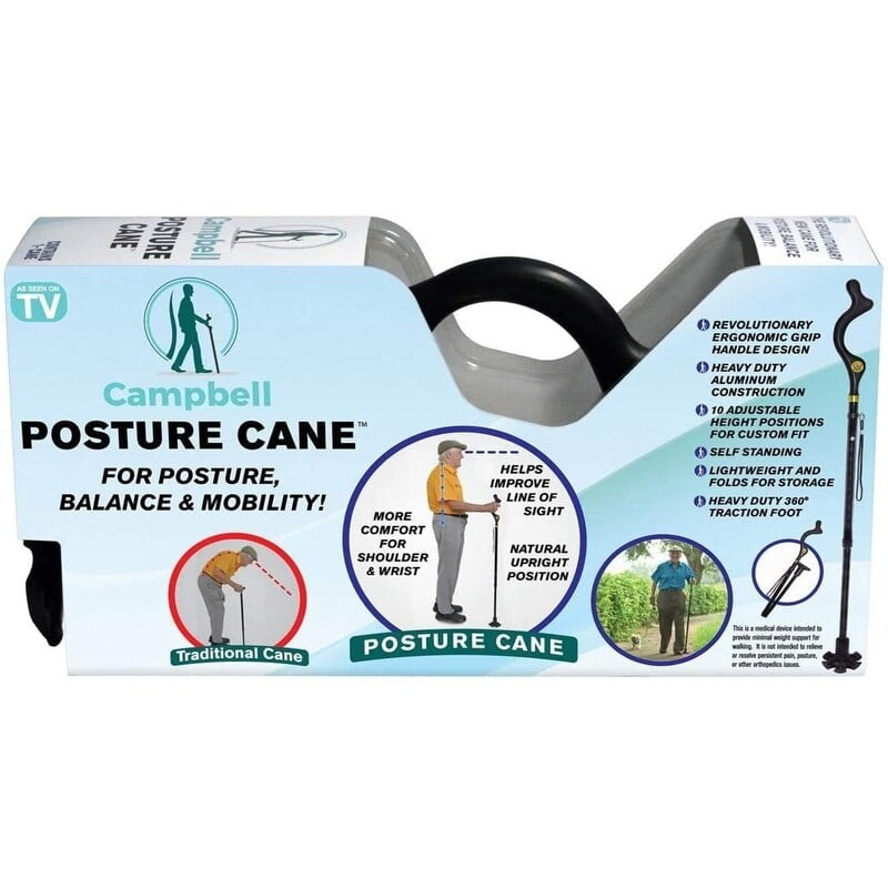 Campbell Posture Cane for Posture, Balance, and Mobility As Seen on TV