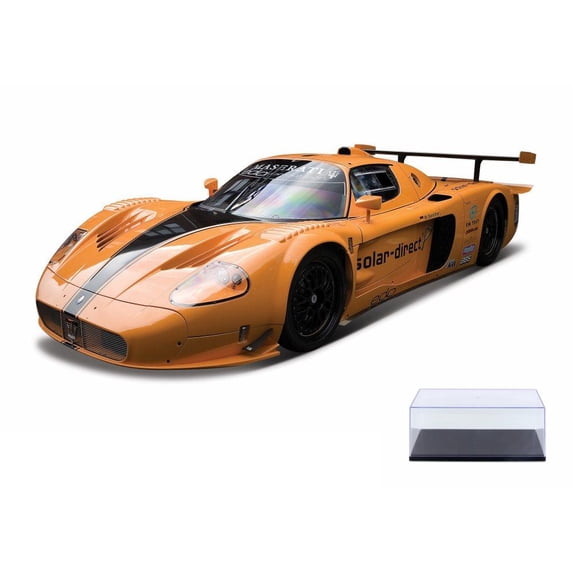 Diecast Car & Display Case Package - Maserati MC12, Orange - Bburago 21078 - 1/24 Scale Diecast Model Toy Car w/Display Case