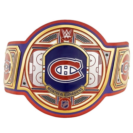 Montreal Canadiens Championship Belt Metal Plates Hand-Tooled Leather Strap Adult Size Collectible