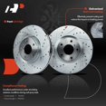 thumbnail image 4 of A-Premium 12.58 inch (319.6mm) Front Drilled and Slotted Disc Brake Rotors + Ceramic Pads Kit Compatible with Select Nissan Models - Altima 2006, Maxima 2004-2008, Murano 2005-2007/2012, 6-PC Set, 4 of 8